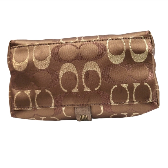 Coach Satchel Brown Metallic Vintage Signature Handbag Y2K - Picture 4 of 12